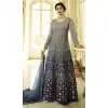 Prachi Desai Floor Length Designer Pakistani Abaya Salwar Kameez in Grey and Blue - 59579012