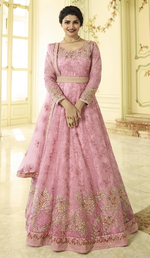 Prachi Desai Floor Length Designer Pakistani Abaya Salwar Kameez in Pink - 59579013