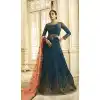 Designer Floor Length Blue Color Georgette Salwar Kameez - 59448843