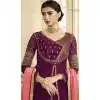 Designer Floor Length Wine Color Georgette Salwar Kameez - 59448845