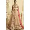 Designer Floor Length Prussian Light Peach Color Georgette Salwar Kameez - 59448847