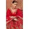 Red Color Satin Silk Embroidery Traditional Lehengas Choli For Women - 59528946