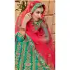 Turquoise Blue Color Satin Silk Embroidery Traditional Lehengas Choli For Women - 59528947