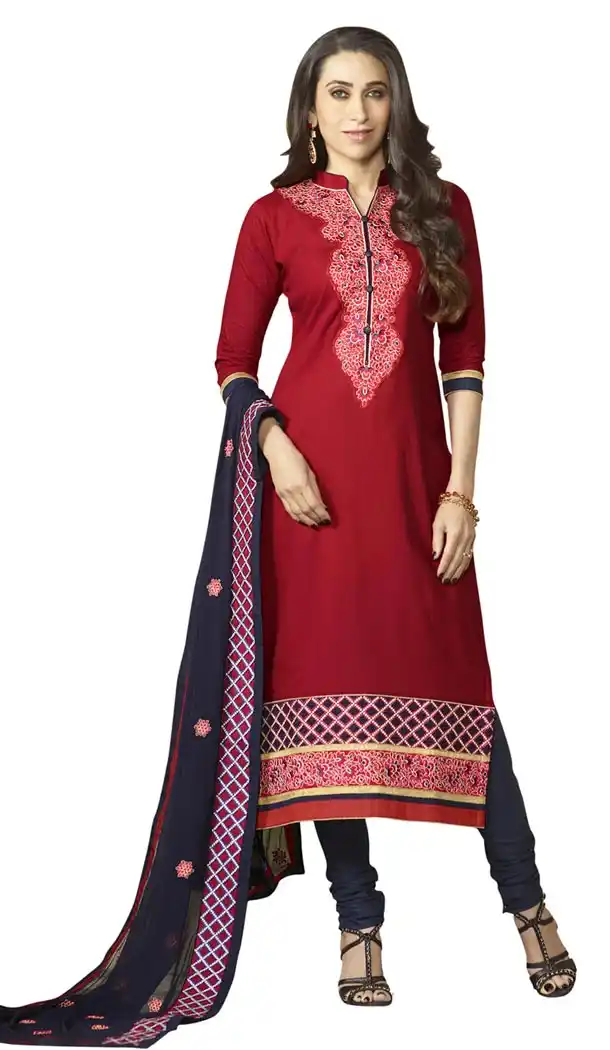 Elegant Red Color Cotton Casual Wear Salwar Kameez For Girls - 410449639