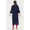 Exquisite Blue Color Slab Rayon Party Wear Ready Made Kurtis For Girls - 404548826