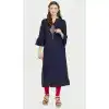 Exquisite Blue Color Slab Rayon Party Wear Ready Made Kurtis For Girls - 404548826