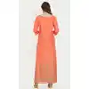 Charming Orange Color Rayon Party Wear Ready Made Kurtis For Girls - 404548827