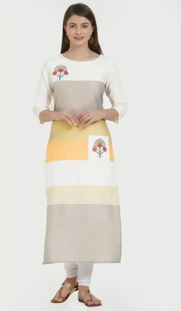 Fancy Multi Color Cotton Party Wear Ready Made Kurtis For Girls - 404548832