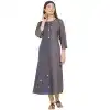 Dazzling Gray Color Rayon Party Wear Ready Made Kurtis For Girls - 404548839