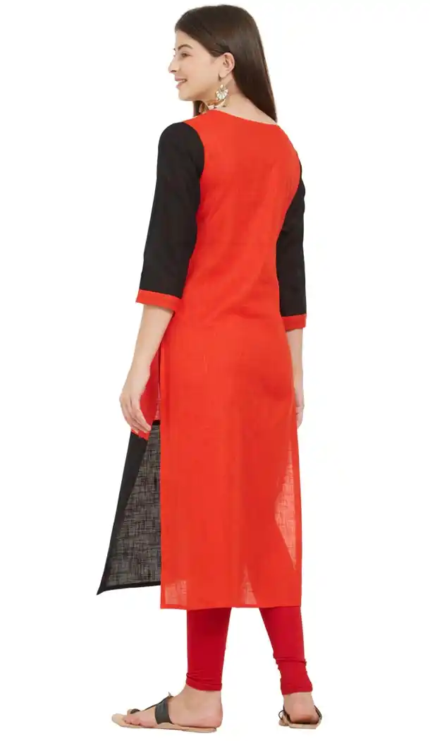 Marvelous Multi Color Slub Cotton Party Wear Ready Made Kurtis For Girls - 404548841