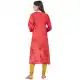 Ravishing Red Color Rayon Party Wear Ready Made Kurtis For Girls - 404548844