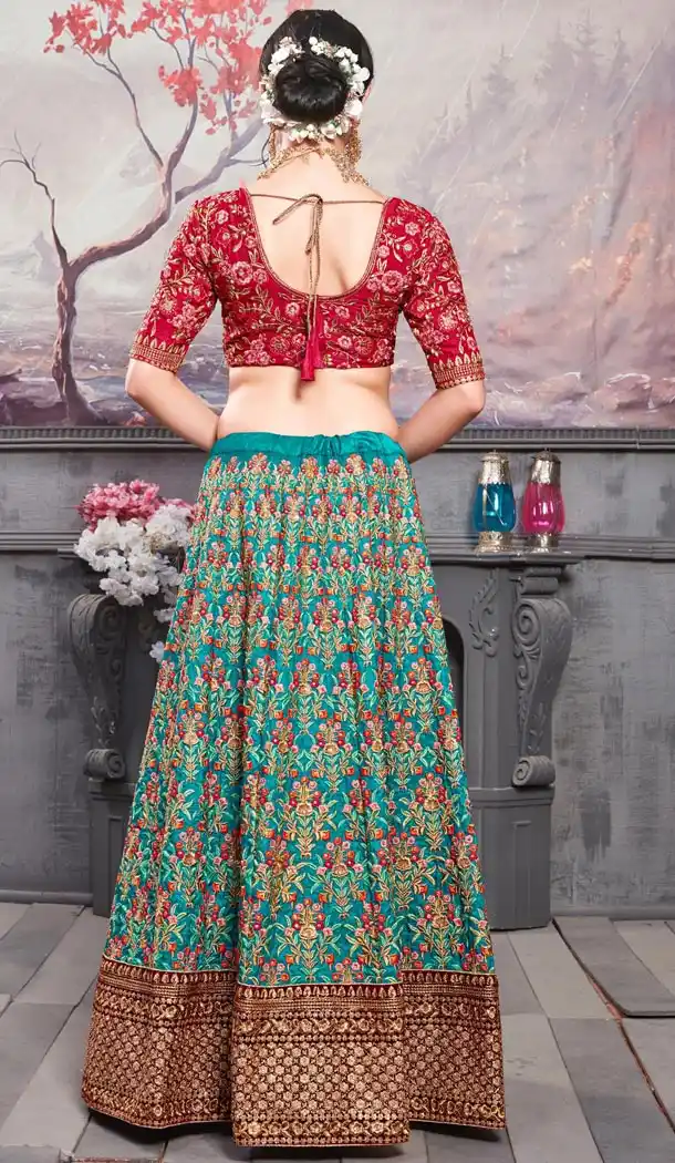 Red Color Banarasi Silk Traditional Designer Lehenga Choli - 409649589