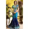 Blue Color Rangoli Georgette Treditioanal Wear Saree Blouse - 408949405