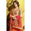 Orange and Red Color Rangoli Georgette Treditioanal Wear Saree Blouse - 408949409