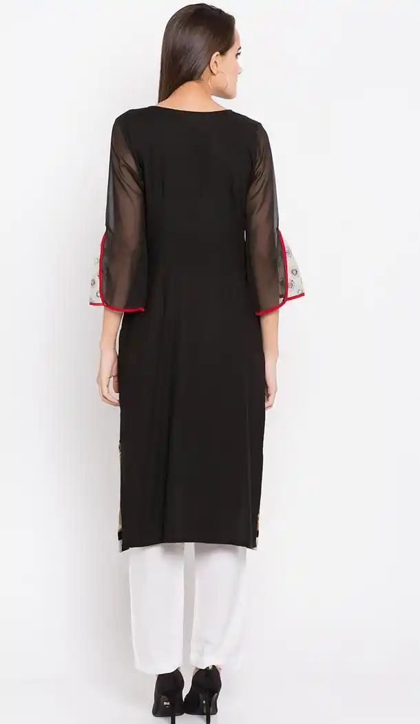 Ethnic Black Color Cotton Party Wear Plus Size Salwar Kameez - 412750302