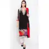 Ethnic Black Color Cotton Party Wear Plus Size Salwar Kameez