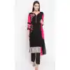 Exquisite Black Color Cotton Party Wear Plus Size Salwar Kameez