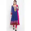 Chic Blue Color Faux Georgette Party Wear Plus Size Salwar Kameez