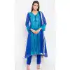 Mesmerizing Blue Color Faux Georgette Party Wear Plus Size Salwar Kameez