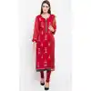 Gorgeous Red Color Faux Georgette Party Wear Plus Size Salwar Kameez