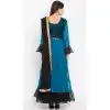 Fancy Blue Color Faux Georgette Party Wear Plus Size Salwar Kameez