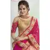 Magenta and Creamy Pink Color Vichitra Silk Georgette Treditional Wear Sarees