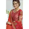 Red and Orange Color Rangoli Georgette Treditional Wear Saree
