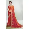 Red and Orange Color Rangoli Georgette Treditional Wear Saree