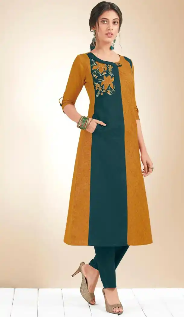 Contemporary Multi Color Pure Cotton Designer Wear Readymade Kurti - 414750605
