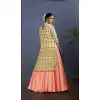 Beige Color Chanderi Party Wear Lehenga Style Salwar Kameez
