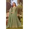 Aqua Green Color Soft Georgette Knee Length Party Wear Salwar Kameez