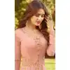 Peach Color Soft Georgette Knee Length Party Wear Salwar Kameez