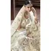 Off White Color Organza Silk Bridel Wear Designer Lehenga Choli