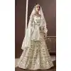 Off White Color Organza Silk Bridel Wear Designer Lehenga Choli