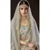 Silver Color Organza Silk Bridel Wear Designer Lehenga Choli