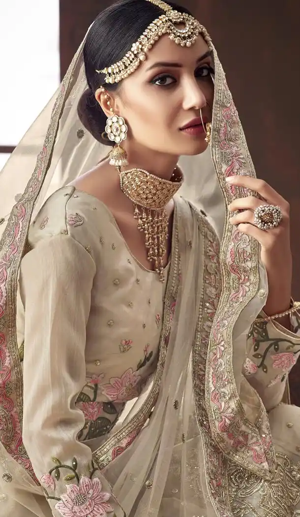 Coco Color Organza Silk Bridel Wear Designer Lehenga Choli - 416950842