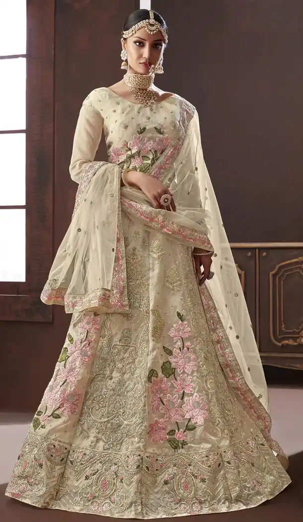Coco Color Organza Silk Bridel Wear Designer Lehenga Choli - 416950842