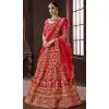 Red Color Pure Soft Silk Bridel Wear Designer Lehenga Choli