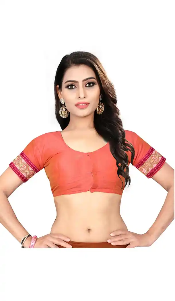 Reddish Color Silk Color Designer Plus Size Readymade Blouse - 417950942
