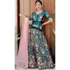 Majesty Cerulean Color Satin Silk Designer Heavy Wedding Wear Lehenga Choli