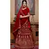 Maroon Color Velvet Designer Heavy Wedding Wear Lehenga Choli