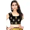 Black Color Silk Sleeve Less Party Wear Readymade Blouse