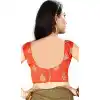 Orange Color Silk Sleeve Less Party Wear Readymade Blouse