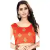 Orange Color Silk Sleeve Less Party Wear Readymade Blouse