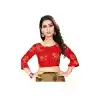 Red Color Silk 3/4 Sleeve Party Wear Readymade Blouse