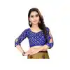 Blue Color Silk 3/4 Sleeve Party Wear Readymade Blouse