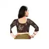 Brown Color Silk 3/4 Sleeve Party Wear Readymade Blouse