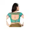 Aqua Green Color Silk Short Sleeve Party Wear Readymade Blouse
