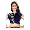 Blue Color Silk Sleeve Less Party Wear Readymade Blouse