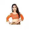 Orange Color Silk 3/4 Sleeve Party Wear Readymade Blouse